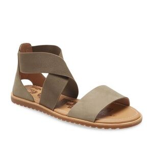 Sorel Ella sage leather ankle strap sandals women's 12